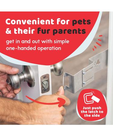 Childproof Cat Door Stopper - Keep Dogs & Kids Out of Cat Litter Box & Food - Steel Silver - Buy Online on GoSupps.com