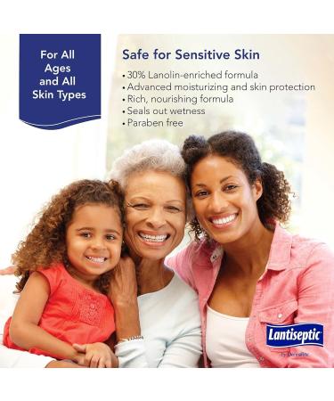 Lantiseptic Moisturizing Daily Care Skin Protectant | 30% Lanolin Barrier Cream for Incontinence | Paraben Free | 14 oz Jar - Ideal for Sensitive Skin International Shipping Available - Buy Online on GoSupps.com
