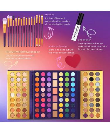UCANBE 5pcs Eyeshadow Makeup Set - 114 Shades Eye Shadow Palette with Brushes, Primer, Blending Sponges - All In One Gift Kit - Buy Online on GoSupps.com