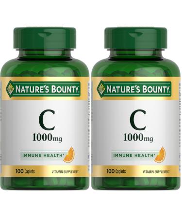 Nature's Bounty Vitamin C 1000mg Immune Support Supplement Powerful Antioxidant 2 Pack 100 Caplets
