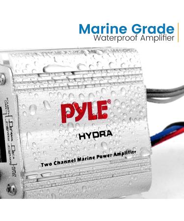 Pyle Hydra Marine Amplifier - Elite Series 400W 2 Channel Micro Amp - Waterproof, RCA Stereo Input, Volume Control (PLMRMP1A) - Buy Online on GoSupps.com