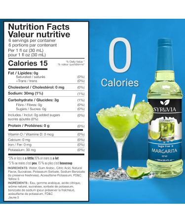 Syruvia Sugar Free Lime Margarita Syrup - Flavored Cocktail Mixer for Drinks Fresh Lime Drink Flavoring for Cocktails & Mocktails No Calorie Gluten Free Keto Friendly (25.4 fl oz) Sugar-Free Margarita - Buy Online on GoSupps.com