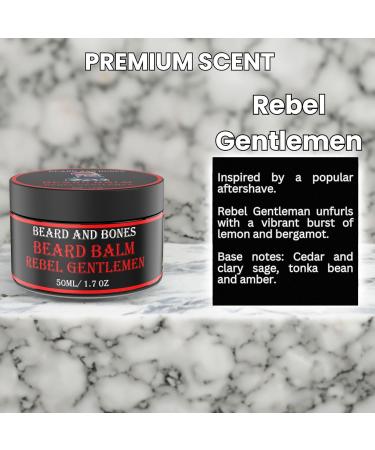 Beard and Bones 50ml Beard Balm for Men | Shea Butter, Jojoba Oil, Almond Oil | Choice of 6 Scents (Rebel Gentlemen) - Buy Online on GoSupps.com