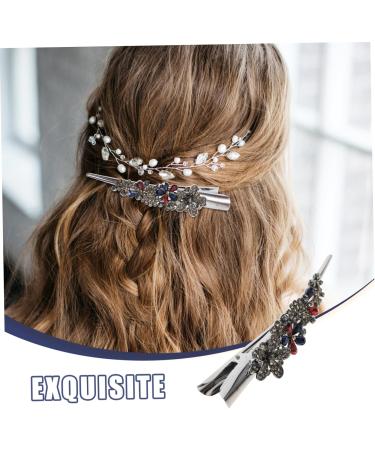Mobestech Duckbill Clip Rhinestone Alligator Hair Clip Studded Hairpin Hair Clip Metal Bobby Pin Hair Barrette Headwear Hair Accessory for Women Girls Hair Styling (Colorful) - Buy Online on GoSupps.com
