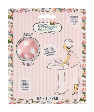 The Vintage Cosmetic Co. Hair Turban Pink Polka Dot 1 Count