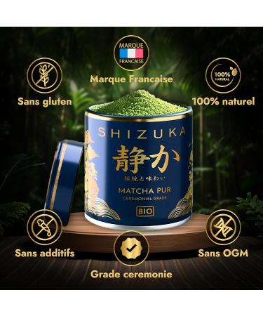 Matcha | The Matcha | Matcha Ceremonie | Ceremonial Bio 100% Naturel | Faible Amertume | Riche En Antioxydants | Th Matcha Premium Ceremonial | Shizuka Matcha En Poudre - Buy Online on GoSupps.com