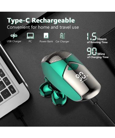 Kibiy 5-in-1 Cordless Head Shaver for Men - IPX7 Waterproof Electric Razor & Grooming Kit with Nose Trimmer - Green - Buy Online on GoSupps.com