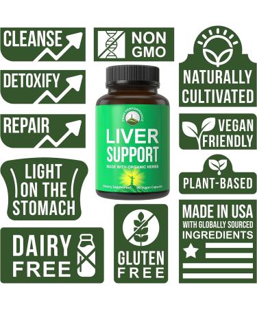 Organic Liver Cleanse Detox Supplement with Milk Thistle & Artichoke - Vegan 6-in-1 Herbal Complex for Men and Women - Buy Online on GoSupps.com