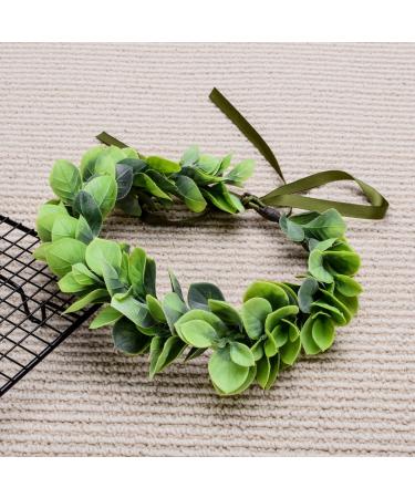 Floral Fall Christmas Flower Crown Vintage Berries Woodland Wedding Headband - Green Leaf - Buy Online on GoSupps.com
