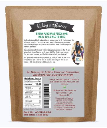 Jiva Organic Fennel Seeds 1.75 lb Bulk Bag - Whole, Non-Irradiated, Non-GMO Seeds (Foeniculum Vulgare) - Raw Quality - Buy Online on GoSupps.com