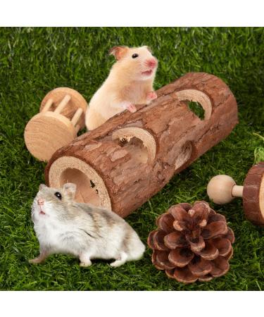 Sofier Hamster Toys and Accessories - Natural Guinea Pig and Rat Chews - Chinchilla Hideout and Bridge - Apple Wood Sticks Included - Buy Online on GoSupps.com