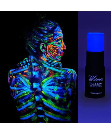 Wismee UV Neon Blue Face Paint Stick for Halloween Special Effect - Non-Toxic Oil Based Body Paint Stick - High Pigmented Makeup Crayons in Blue (UV) - Buy Online on GoSupps.com