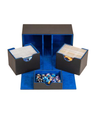 Sideloader 200 - Premium Commander Deck Box - Holds 200+ Double Sleeved Cards - MTG Deck Box - TCG Deck Box with Dice Tray for all Trading Card Games - Pokemon Deck Box MTG Commander Deck Box (Blue Interior)