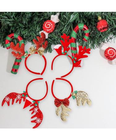4 Pieces Christmas Headbands - Reindeer Costume Headbands Holiday Hairhoops for Christmas Party Favors Gifts - Buy Online on GoSupps.com
