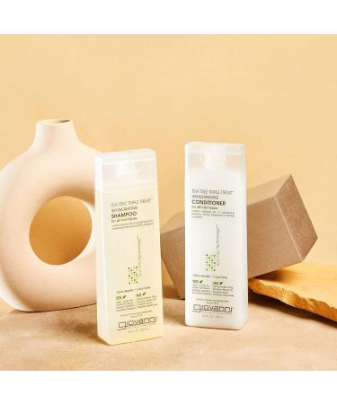 GIOVANNI Tea Tree Triple Treat Invigorating Shampoo & Conditioner Set - 8.5 Oz - Cooling Peppermint Eucalyptus Rosemary - Salon Quality Vegan, Cruelty Free, Paraben Free - Buy Online on GoSupps.com
