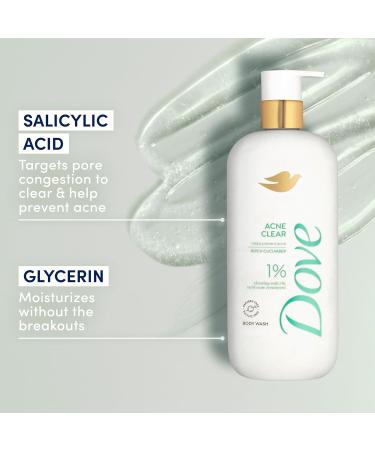 Dove Serum Body Wash Acne Clear for troubled skin with Salicylic Acid 18.5 Fl Oz 18.5 Fl Oz (Pack of 1) - Buy Online on GoSupps.com