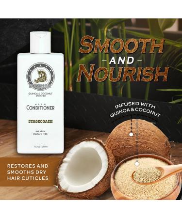 Bossman Moisturizing Hair Conditioner for Men - Stimulates & Hydrates Hair & Scalp - Natural Quinoa & Coconut - Paraben & Sulfate Free - Stagecoach Scent - Buy Online on GoSupps.com