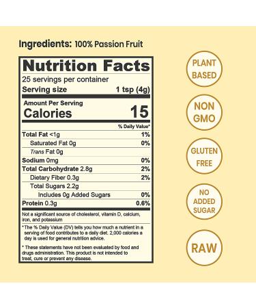 Jungle Powders Passion Fruit Powder 3.5oz - Freeze Dried Natural Unsweetened Superfood Extract - Buy Online on GoSupps.com