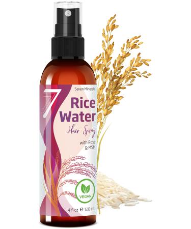 NEW Fermented Rice Water for Hair Growth - Vegan Non-Greasy Rice Water Spray - Blended with Rose Water  Aloe Vera & MSM - Naturally Thicker  Longer  Softer Hair for Women & Men (4 fl oz) Rose-MSM 4 Fl Oz (Pack of 1)