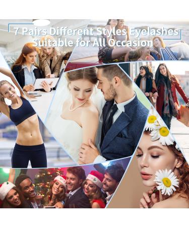 Magnetic Eyelashes and Eyeliner Kit - 7 Pairs 3D Natural Look - Reusable False Lashes with Tweezers - Easy to Wear, Glue-Free - Lightweight & Sweatproof - Buy Online on GoSupps.com