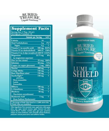 Lumi Shield Plus Liquid Eye Vitamin - Dr. Formulated AREDS 2 Formula with Lutein, Zeaxanthin & Meso-zeaxanthin for Vision Support - Peppermint Flavor - 16 oz - Buy Online on GoSupps.com