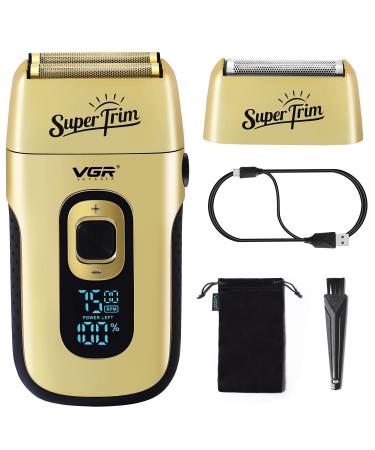 VGR Double Foil Professional Electric Shaver for Men 3 Adjustable Speeds Electric Razors Head Shaver for Bald Men Hair Beard Trimmer with 2 Head Barber Supplies Gifts for Men Fathers Husband Boyfriend