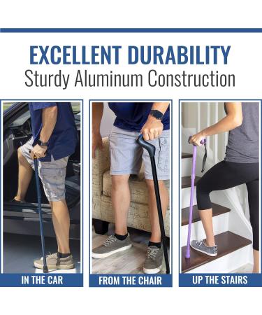 DMI Designer Folding Cane - Adjustable, Ergonomic Wood Handle, FSA/HSA Eligible - Blue Ice - Buy Online on GoSupps.com