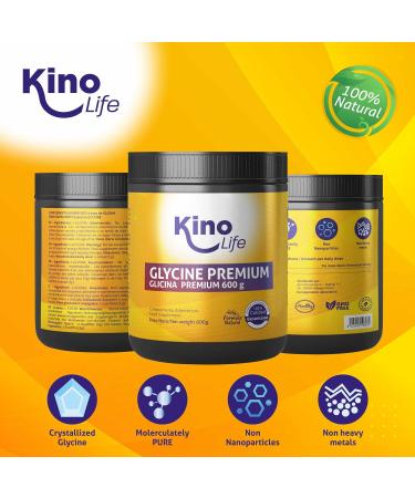 Glycine Premium 600g - 100% Pure Crystallized Vegan Nanoparticle Free Helps Collagen Regeneration Repairing Sleep - Buy Online on GoSupps.com