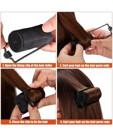 40 Piece Black Sponge Hair Rollers Set with Satin Silk Foam Curlers and Duck Teeth Clips - Hairdressing Styling Essentials - Buy Online on GoSupps.com