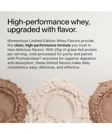 Momentous Essential Grass-Fed Whey Protein Powder - 20 g Whey Isolate Protein - NSF Certified for Sport - Gluten-Free - 12 Servings for Essential Everyday Use - Chocolate Coconut - Package May Vary - Buy Online on GoSupps.com