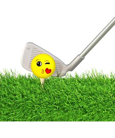 Navika Emoji Mwah Imprint Golf Balls - Bright Yellow High Visibility Color (3-Pack) - Buy Online on GoSupps.com