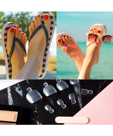 300 Pieces Clear Fake Toenail Tips - Full Cover Acrylic False Toenails for Nail Salons and DIY Foot Decoration - Manicure Tools with Box - Buy Online on GoSupps.com