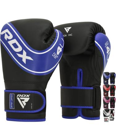 RDX children boxing gloves 6oz 4oz junior training Pratzen Maya hide leather ventilated palm muay thai sparring mma kickboxing fight sandbag speed speedy box spaces sandbag work children's play blue 4 oz