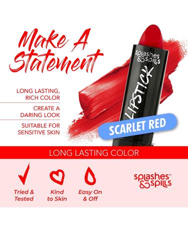 Vivid Black & Red Lipstick Combo - Bold Translucent Matte Finish - Splashes Spills Makeup - Midnight Black & Scarlet Red - Buy Online on GoSupps.com