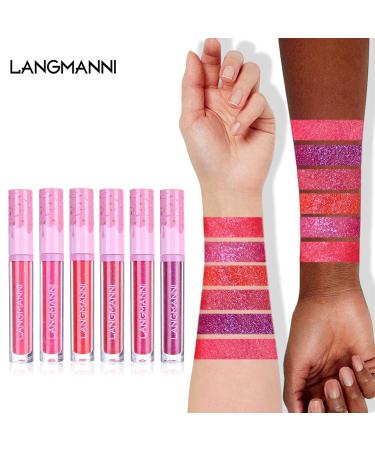 6PC Donut Glitter Lip Gloss Set - Shiny Diamond Liquid Lipstick Waterproof & Moisturizing Makeup - Buy Online on GoSupps.com