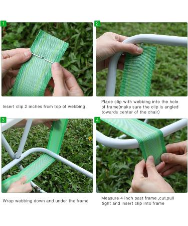 2 Rolls 2 1/4 Inch x 100 Feet Lawn Chair Webbing Replacement Webbing Patio Chairs Webbing White Green Webbing for Lawn Chairs Folding Polypropylene Webbing for Outdoor Furniture Seat Repair - Buy Online on GoSupps.com