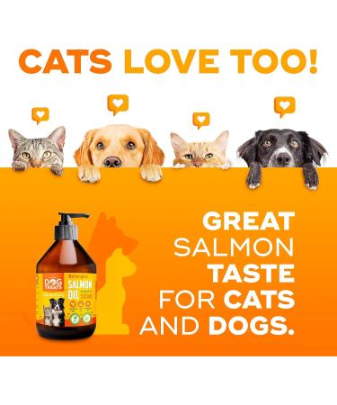 Salmon Oil for Dogs UK - 100% Natural Omega-3 Fish Oil Supplement - Promotes Healthy Skin and Coat - 500ml - Buy Online on GoSupps.com