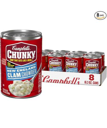 Campbellâ€™s Chunky Soup, New England Clam Chowder, 16.3 Oz Can (Case of 8)