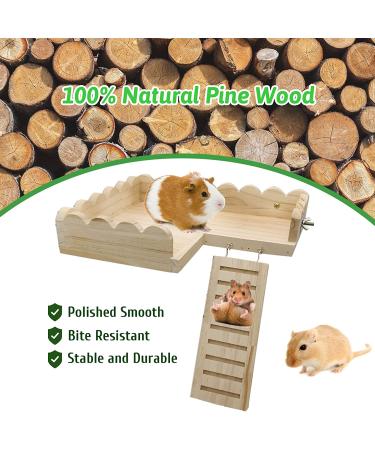 BNOSDM Hamster Wooden Platform with Climbing Ladder - Cage Accessories for Small Animals - Buy Online on GoSupps.com