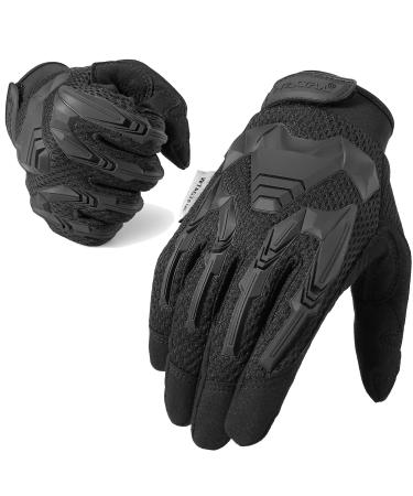WTACTFUL Rubber Guard Protective Full Finger Tactical Gloves for Airsoft Hunting Cycling Motorbike Black Large - Buy Online on GoSupps.com