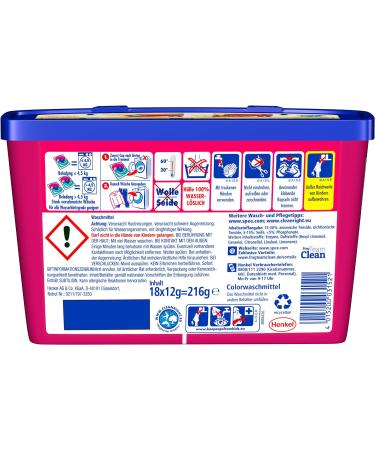 Spee Power Caps Color 4 + 1 108 WL (6 x 18 Washloads) | Pre-Dosed Color Detergent for Bright and Dark Fabrics | Eco-Friendly Cleaning Solution - Buy Online on GoSupps.com