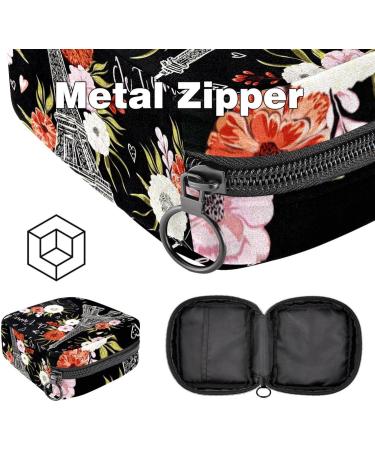 Paris Black Eiffel Tower Storage Bags for Women's Bandages & Portable Menstrual Pads | Ideal for School & Office - Buy Online on GoSupps.com