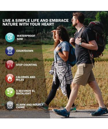Sunshine Smile Schritteller Clock - Waterproof Pedometer Wristwatch for Fitness & Seniors | No App Accurate Calorie Counter - Buy Online on GoSupps.com