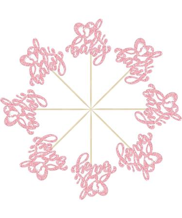 Ephlyn 24Pcs Happy Valentine's Day Cupcake Toppers Glitter Heart Baby Feet Oh Baby Cupcake Picks for Love Valentine's Day Theme Baby Shower Birthday Party Cake Decorations Supplies Pink Pink 4 - Buy Online on GoSupps.com