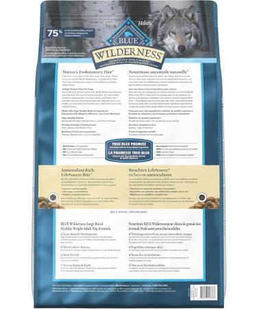 Blue Buffalo Wilderness More Meat & Wholesome Grains Natural Dry Dog Food Large Breed Healthy Weight Chicken 24lb Large Breed Healthy Weight More Meat Wholesome Grains - Buy Online on GoSupps.com
