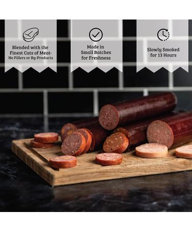 Deli Direct Beef Summer Sausage 12oz Roll - High Protein, Low Carb, Keto, Gluten Free Charcuterie Meat - Ready to Eat 100% Pure Beef Sausage - Original Flavor (1 Pack) - Buy Online on GoSupps.com
