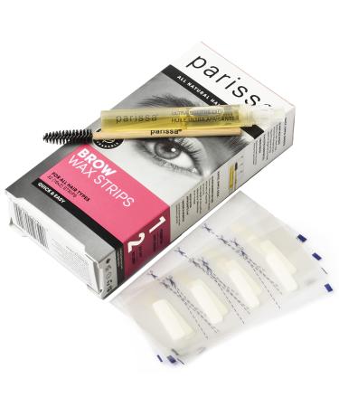 Parissa Eyebrow 32 Biodegradable Wax Strips Kit for At-Home Hair Removal with Ready-to-Use Mini Wax Strips for All Hair Types  Pink (PW-ST10)