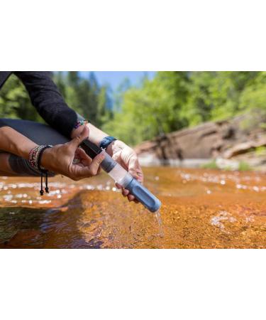 Lifestraw Peak Series Solo Water Filter - Portable Personal Straw for Hiking Camping & Travel - Removes Bacteria Parasites & Microplastics - Mountain Blue - Buy Online on GoSupps.com