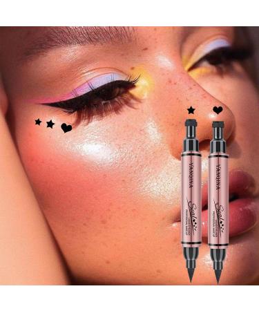 Heart Stamp Eye Liner Eye Liner with Stamp | Waterproof Stamp Eye Liner Soft Sponge Head Wing Eye Liner Stamp for All Kinds of Eye Makeup - Buy Online on GoSupps.com