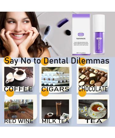 Purple Toothpaste for Teeth Whitening Color Corrector Purple Toothpaste Against Yellow Teeth Whitening Whitening Purple Toothpaste - For Whiter Teeth (30Ml) - Buy Online on GoSupps.com